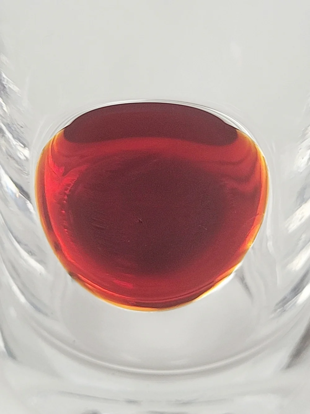 Pier 1 Red Swirline Shot Glasses~2 oz Clear Shooters~Retired~Set of 5~EUC